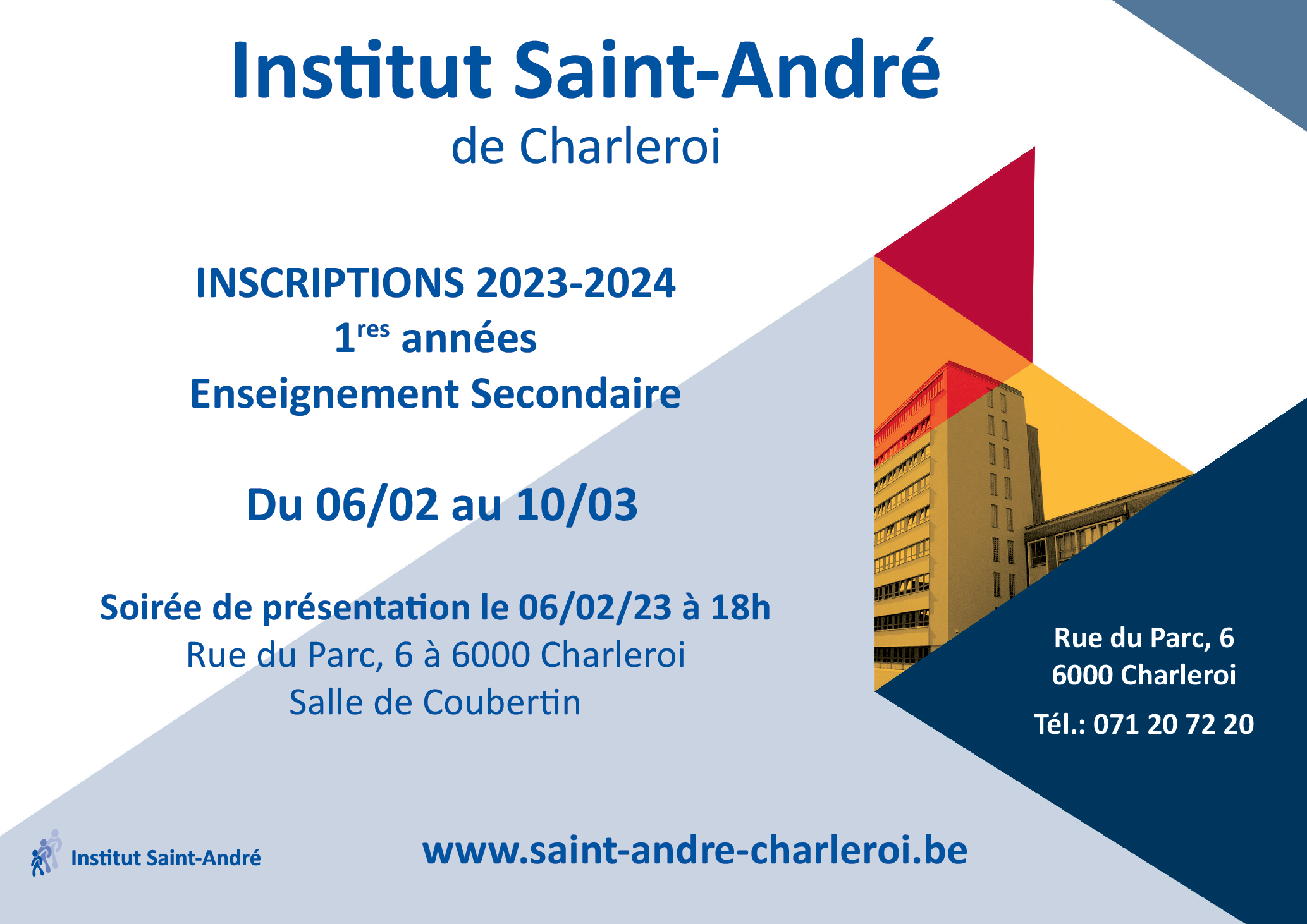 Calendrier 2023-2024 – Actualités – Institut Saint-André - Bruxelles